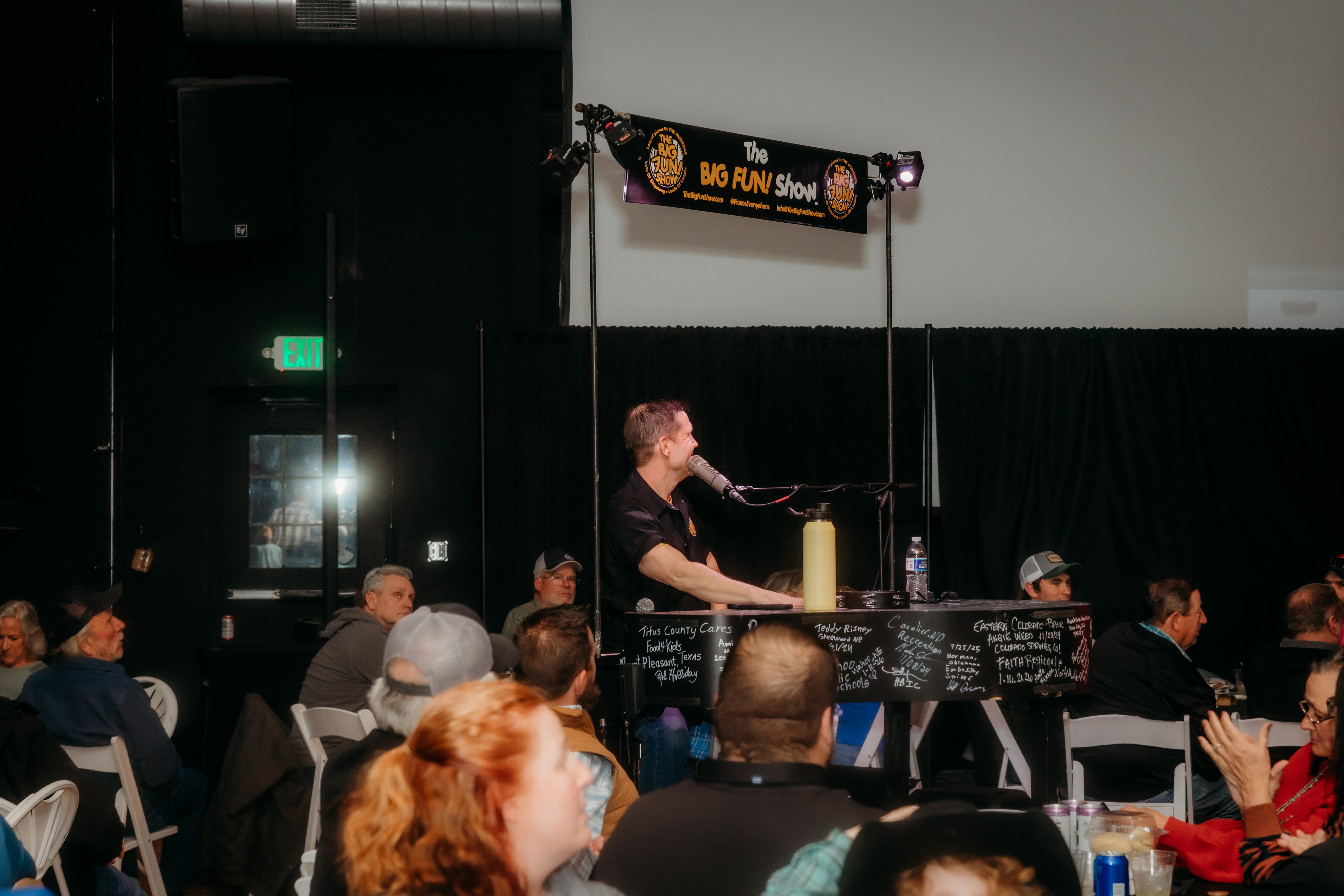 Sam performing live with the crowd at The Big Fun Show